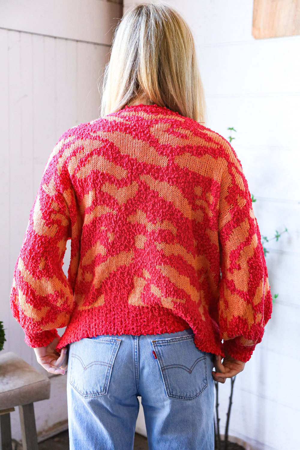 The Knit Fix Hot Pink Multi Chenille Pullover